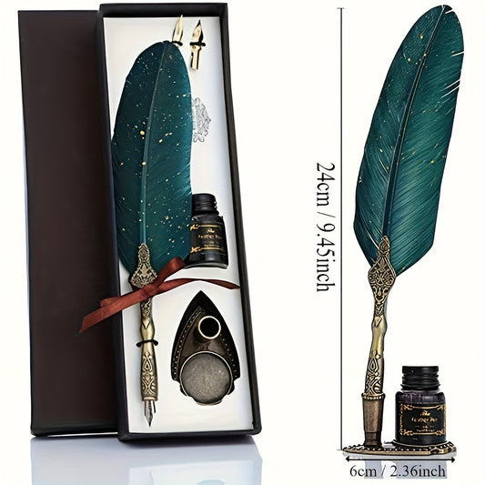 Vintage Feather Pen Set