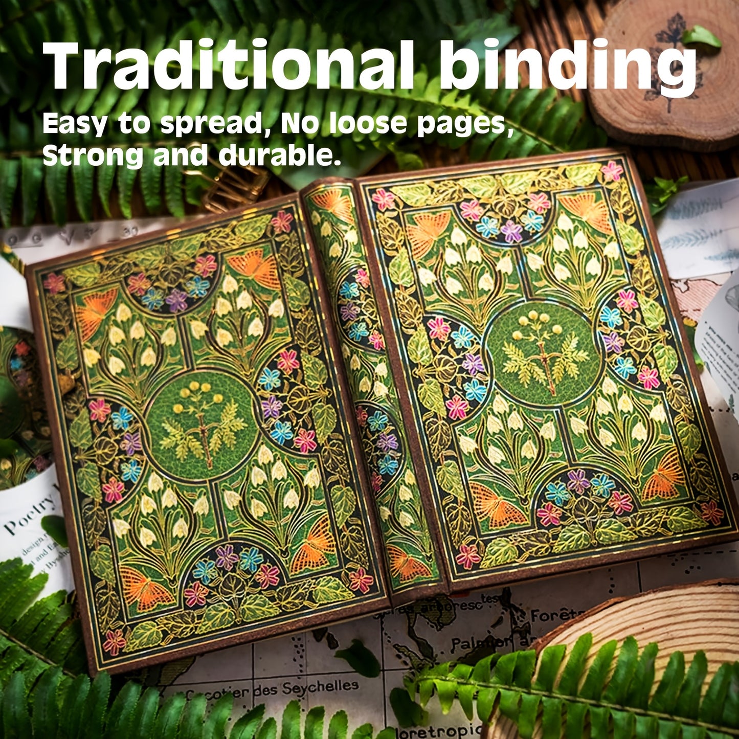 Butterfly Flower Vintage Hardcover Notebook