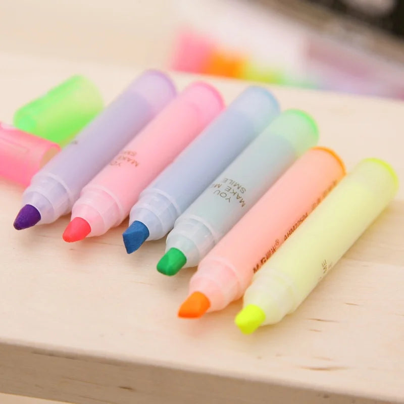 6PCS/Set Rabbit Mini Fluorescent Highlighter